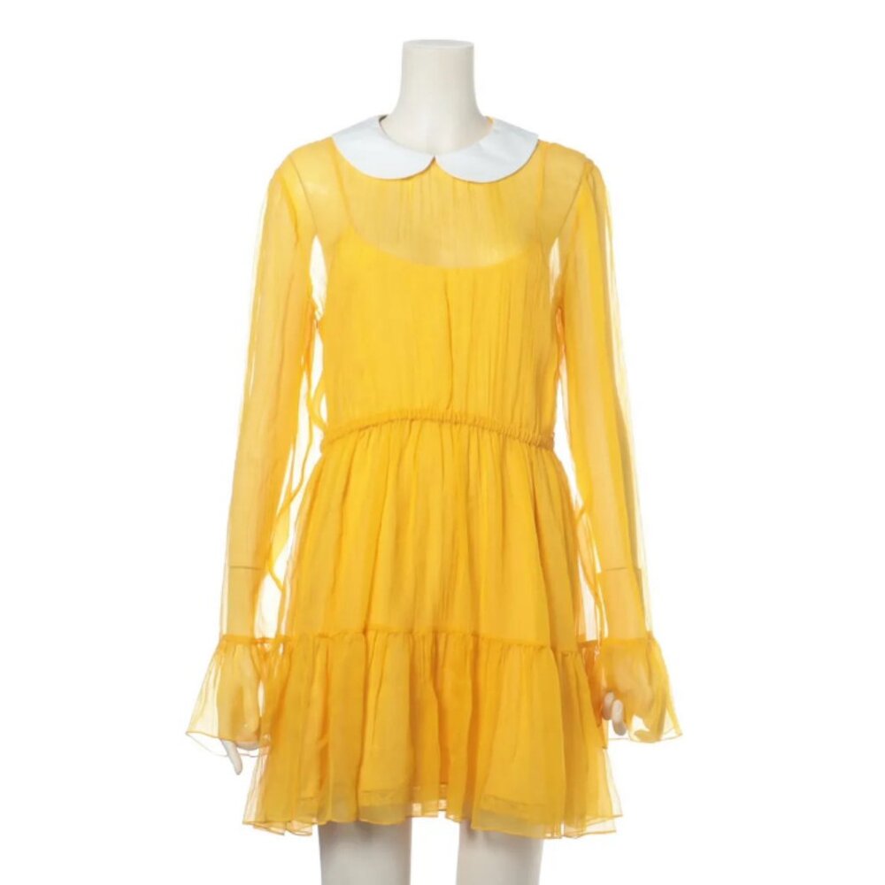 Gucci Silk Chiffon Dress Yellow